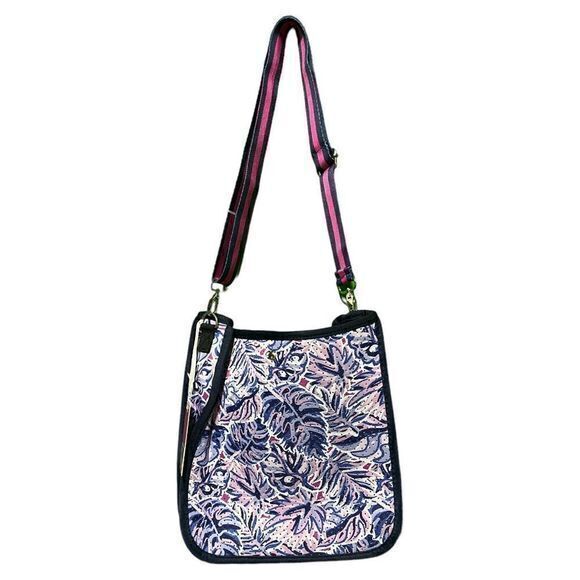NWT Simply Southern Neoprene Leaf Print Large and Mini Crossbody Purse Set - Picture 3 of 8